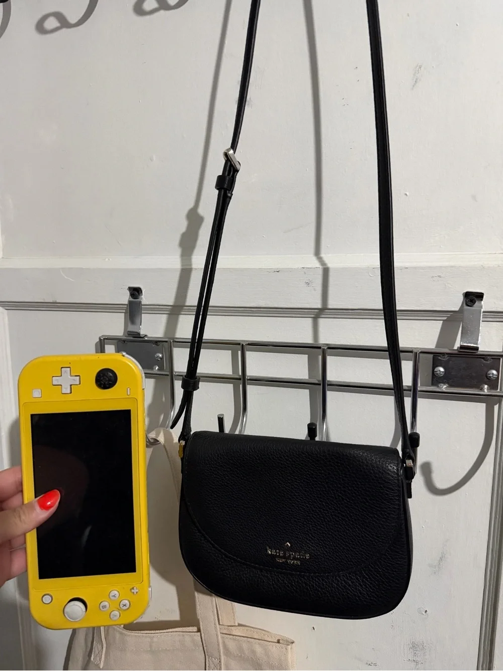 kate spade Black Pebbled Leather Saddle Crossbody